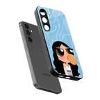 bubbly blue back phone cover | glass case for samsung galaxy s24 plus