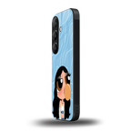 bubbly blue back phone cover | glass case for samsung galaxy s25