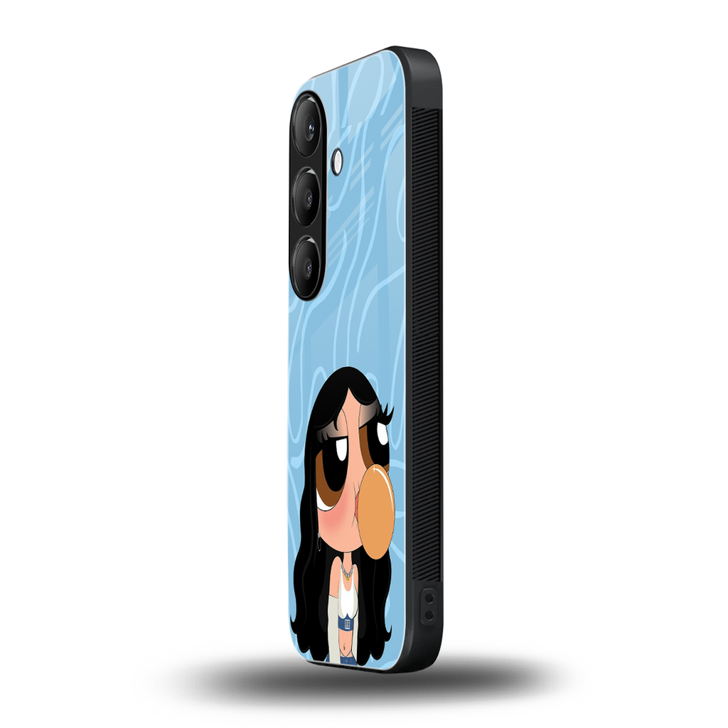 bubbly blue back phone cover | glass case for samsung galaxy s24 plus