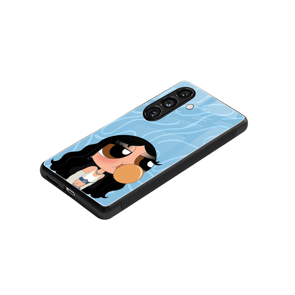 bubbly blue back phone cover | glass case for samsung galaxy s24 plus