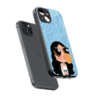 bubbly blue back phone cover | glass case for iphone 15