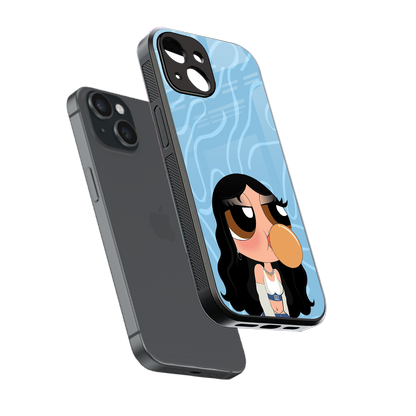 bubbly blue back phone cover | glass case for iphone 15