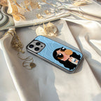 bubbly blue back phone cover | glass case for iphone 15 pro