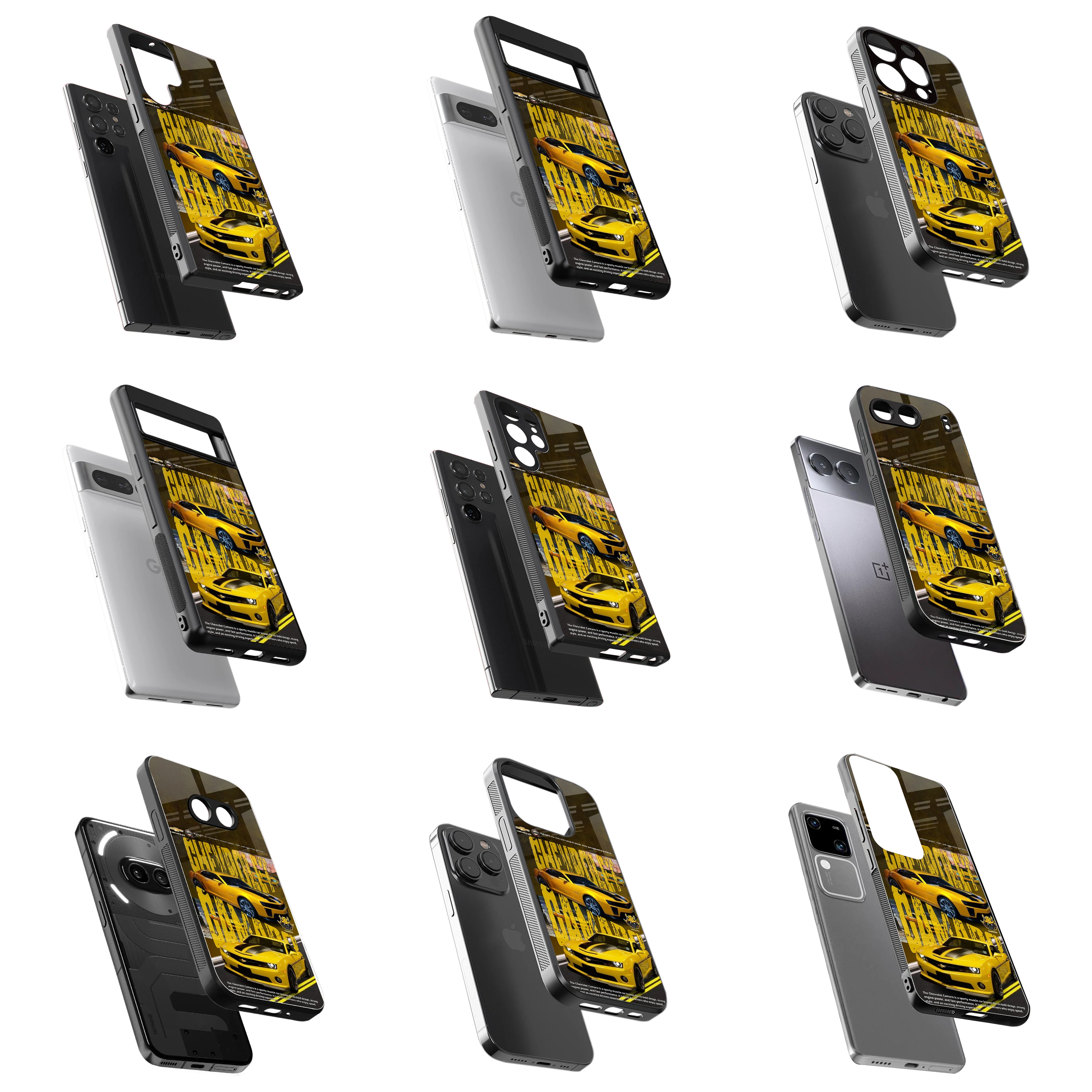 Durable Glass Back Mobile Case for iPhone, Samsung, OnePlus, Google Pixel, Redmi, Vivo, Oppo