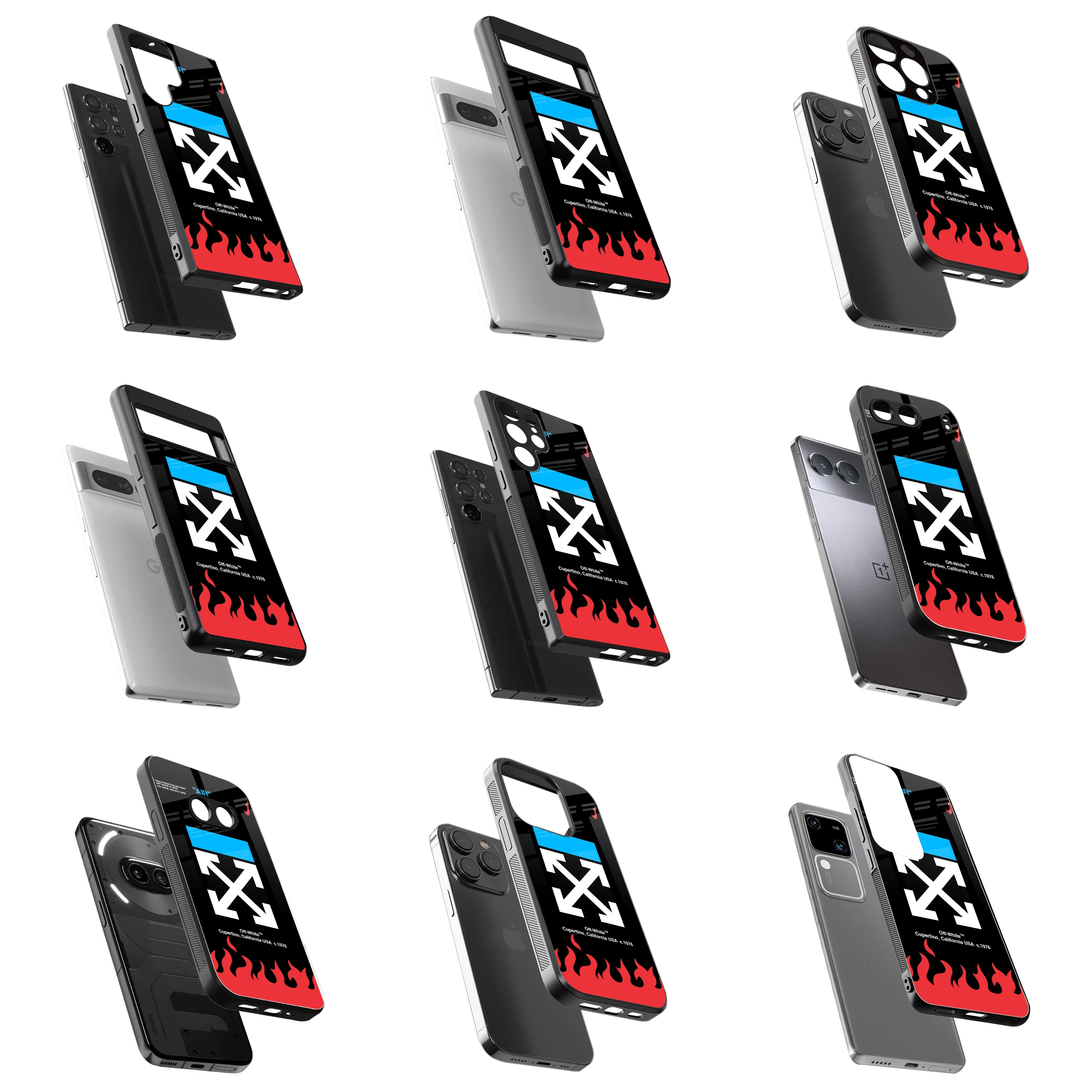 Durable Glass Back Mobile Case for iPhone, Samsung, OnePlus, Google Pixel, Redmi, Vivo, Oppo