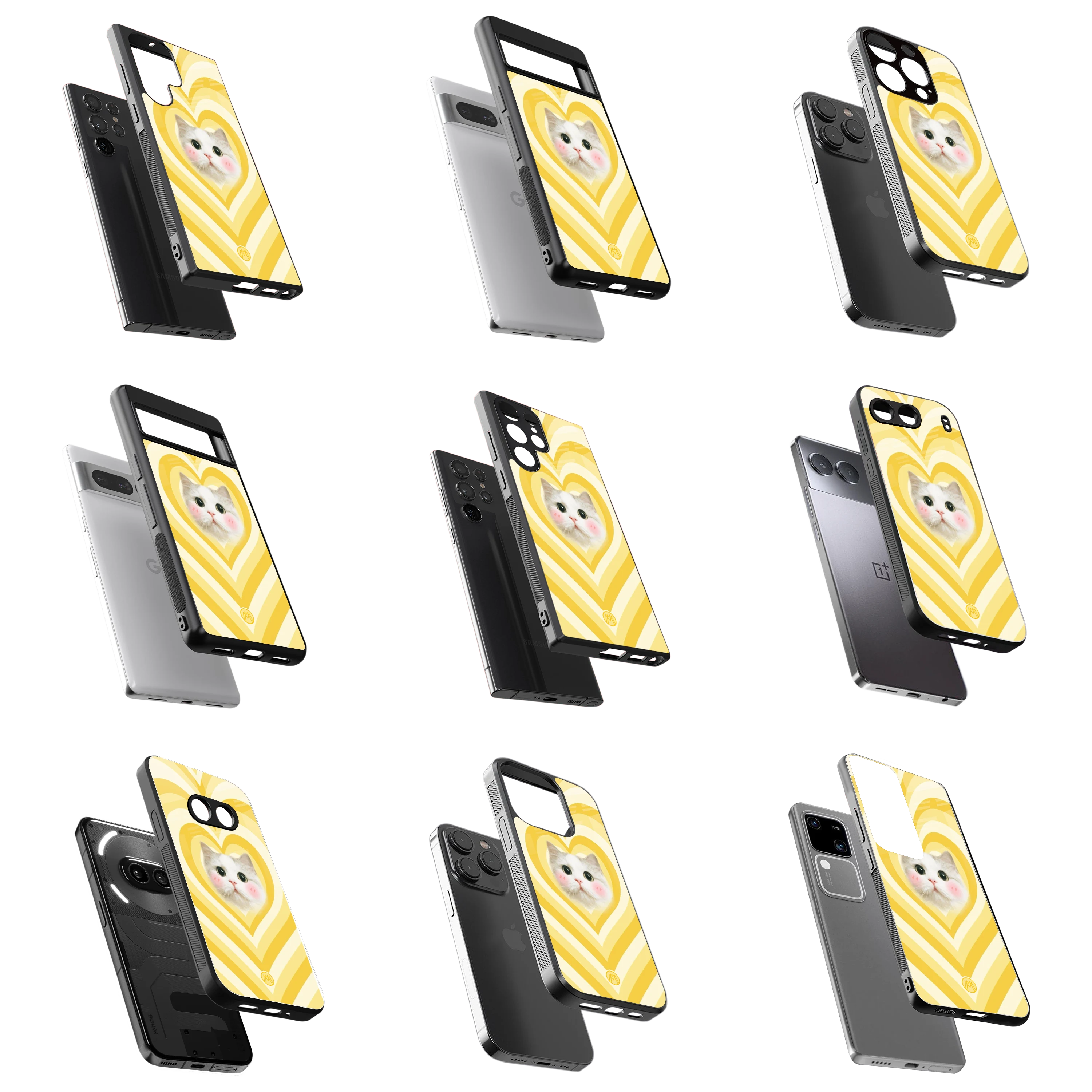 Durable Glass Back Mobile Case for iPhone, Samsung, OnePlus, Google Pixel, Redmi, Vivo, Oppo