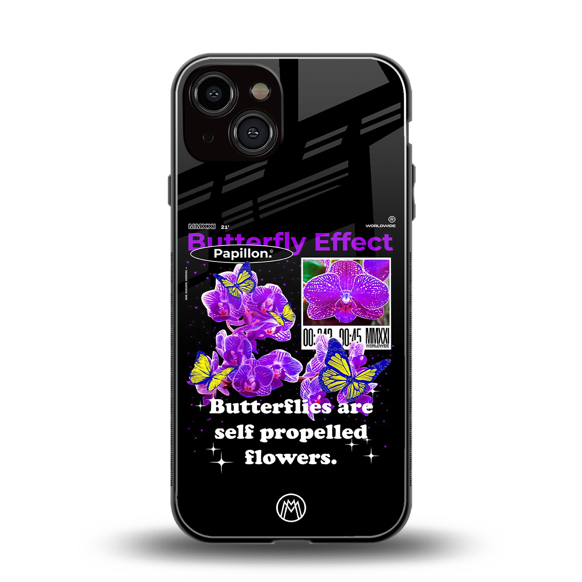 butterfly effect back phone cover | glass case for iphone 13