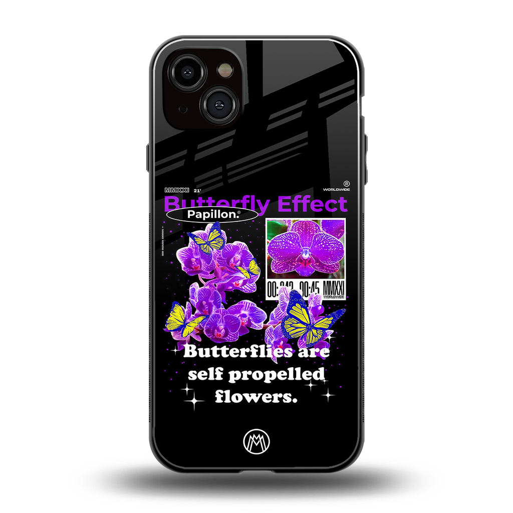 butterfly effect back phone cover | glass case for iphone 14 plus