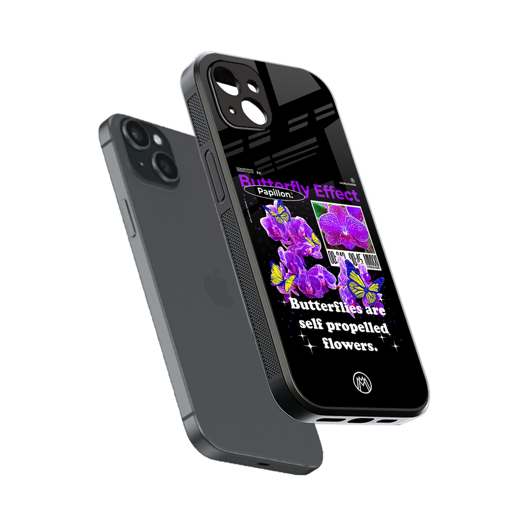 butterfly effect back phone cover | glass case for iphone 15 plus
