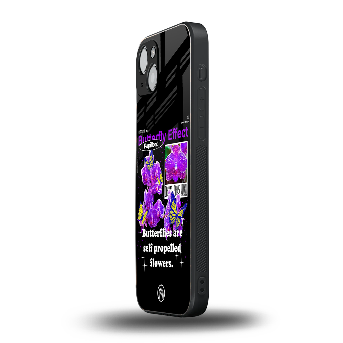 butterfly effect back phone cover | glass case for iphone 15 plus