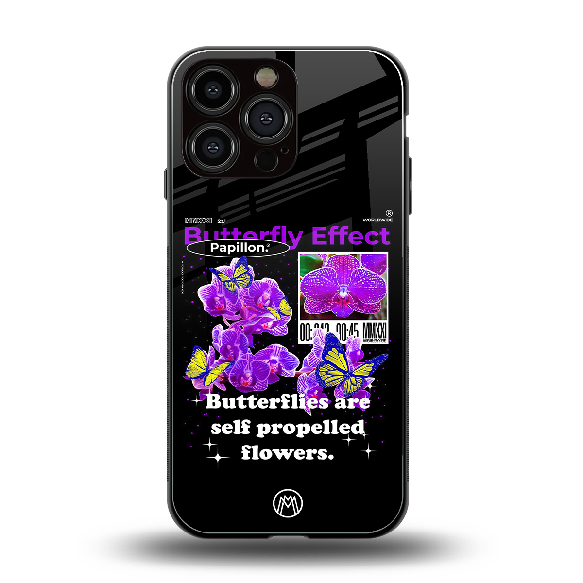 butterfly effect back phone cover | glass case for iphone 14 pro max