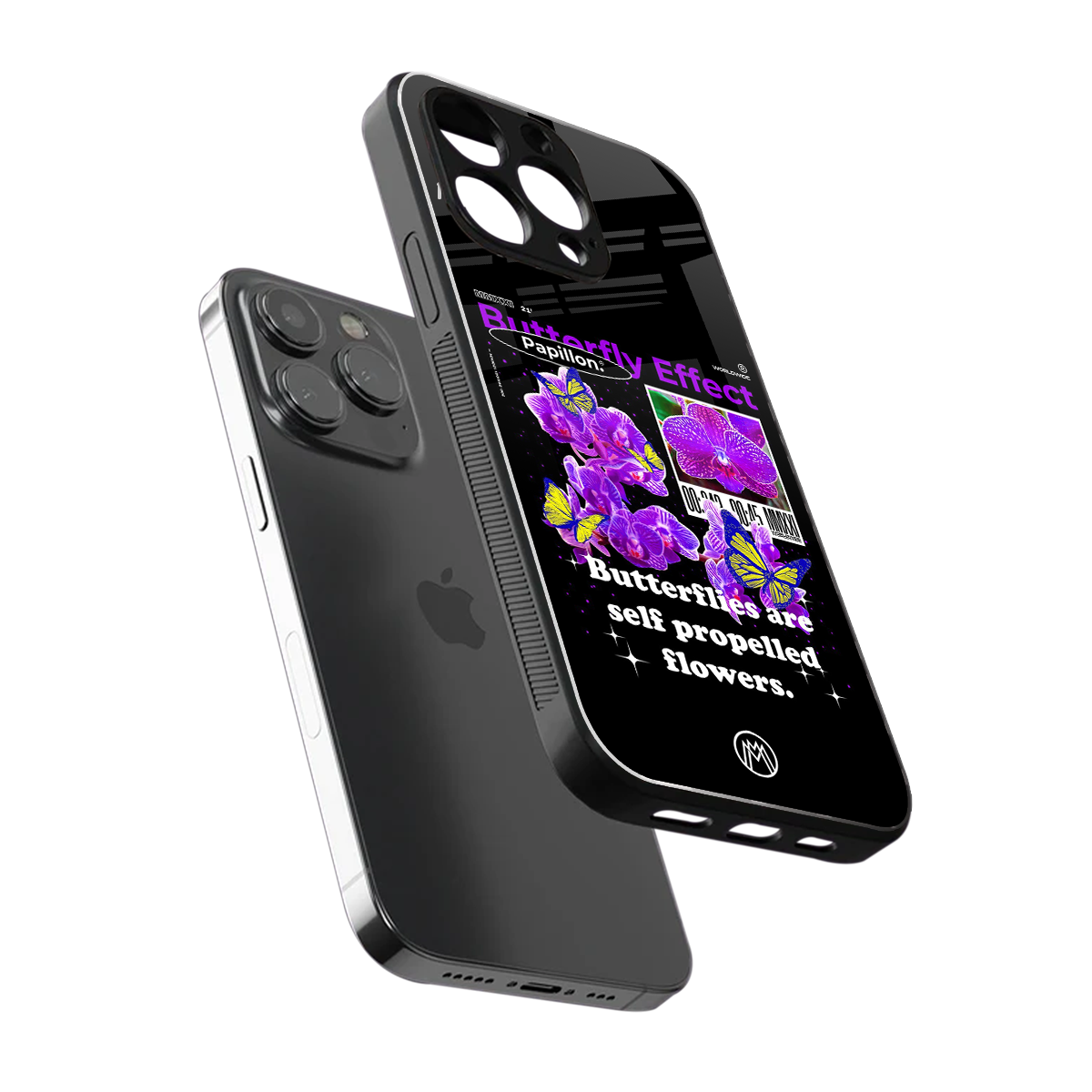 butterfly effect back phone cover | glass case for iphone 15 pro max