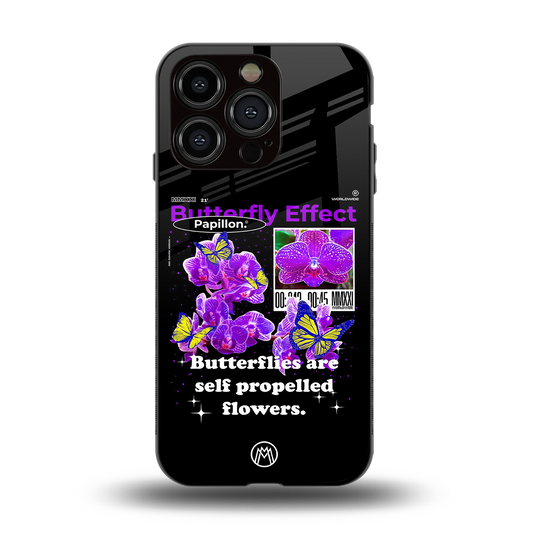butterfly effect back phone cover | glass case for iphone 15 pro