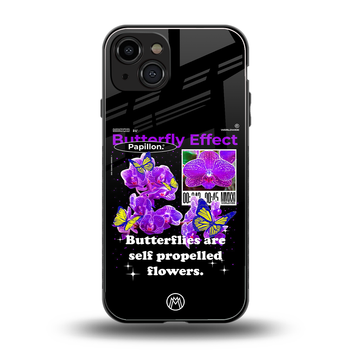 butterfly effect back phone cover | glass case for iphone 15