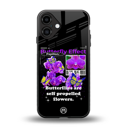 butterfly effect back phone cover | glass case for iphone 16 plus