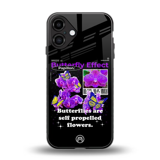 butterfly effect back phone cover | glass case for iphone 16 plus
