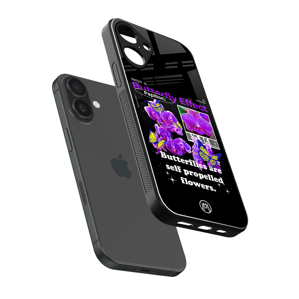 butterfly effect back phone cover | glass case for iphone 16 plus