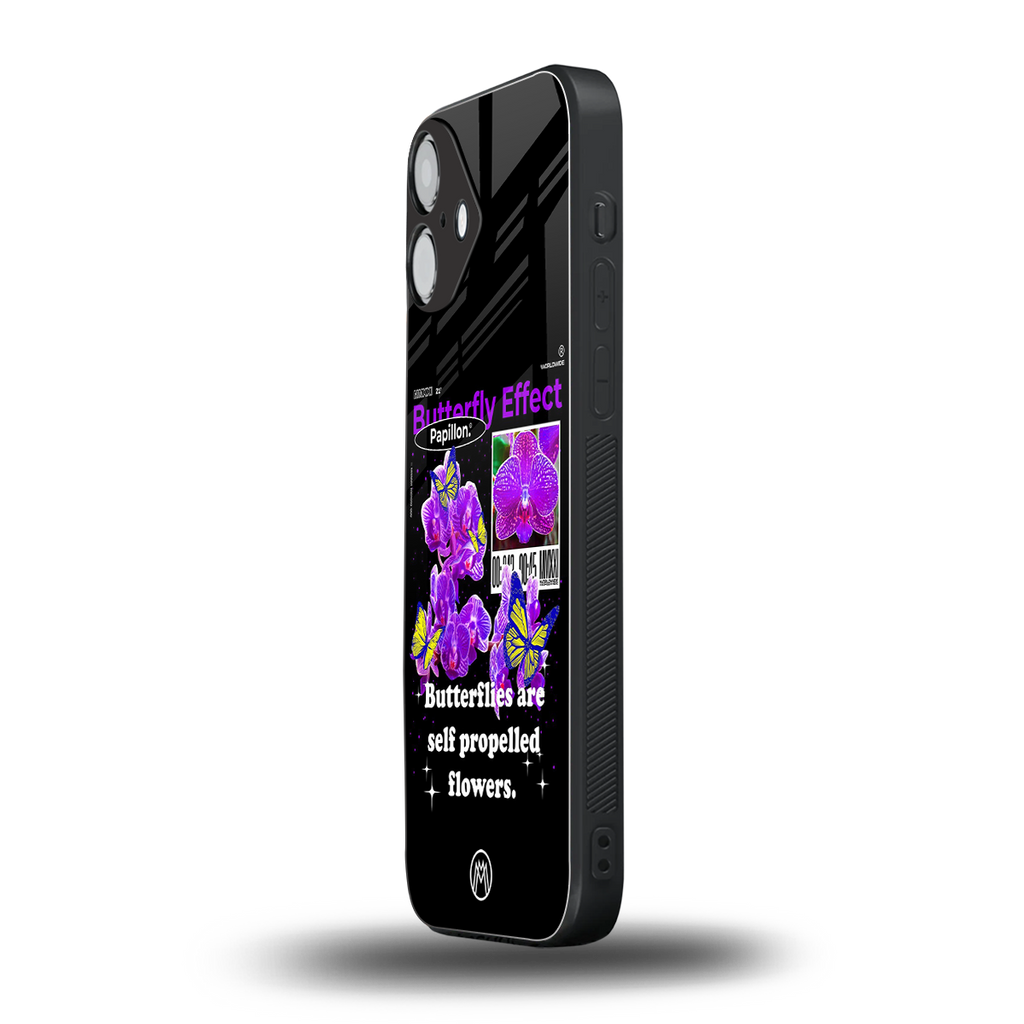 butterfly effect back phone cover | glass case for iphone 16 plus