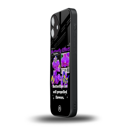 butterfly effect back phone cover | glass case for iphone 16 plus