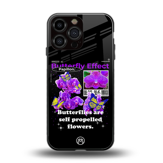 butterfly effect back phone cover | glass case for iphone 16 pro max