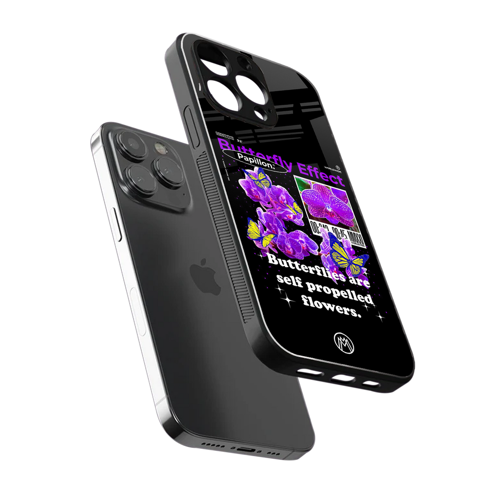 butterfly effect back phone cover | glass case for iphone 16 pro max
