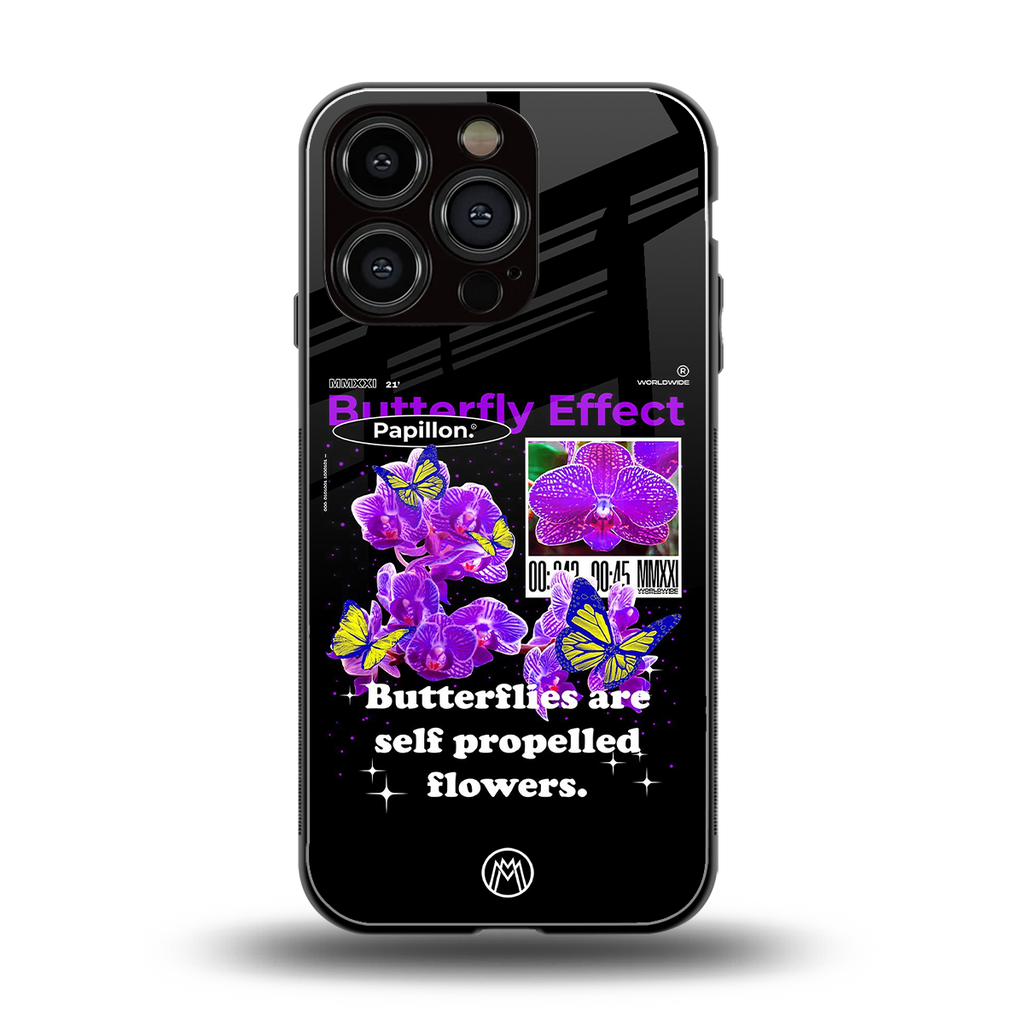 butterfly effect back phone cover | glass case for iphone 16 pro