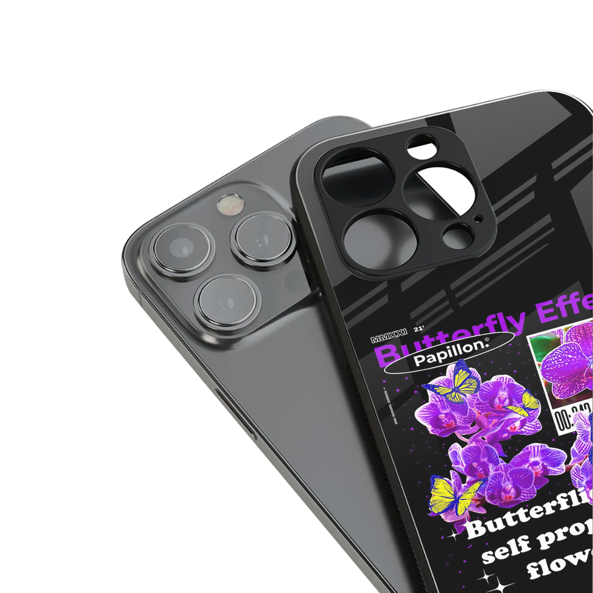 butterfly effect back phone cover | glass case for iphone 15 pro