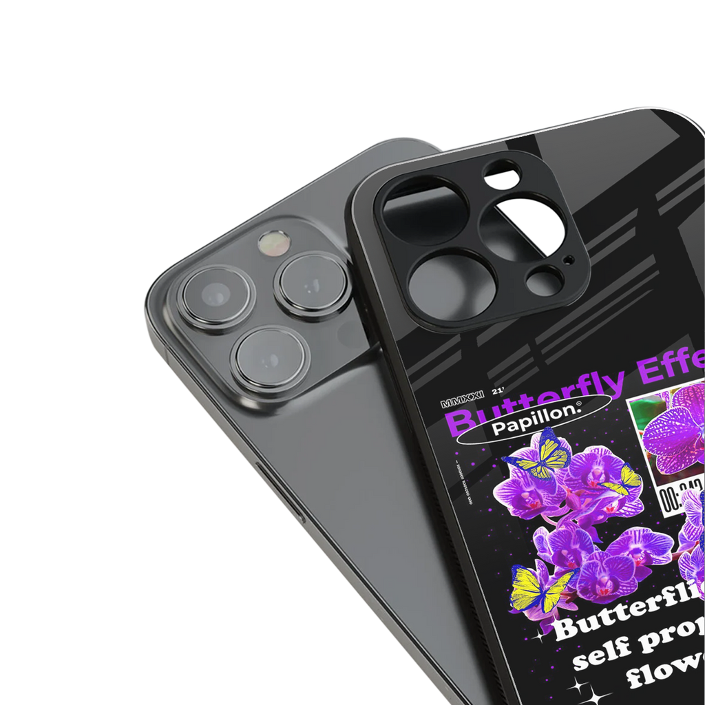 butterfly effect back phone cover | glass case for iphone 16 plus