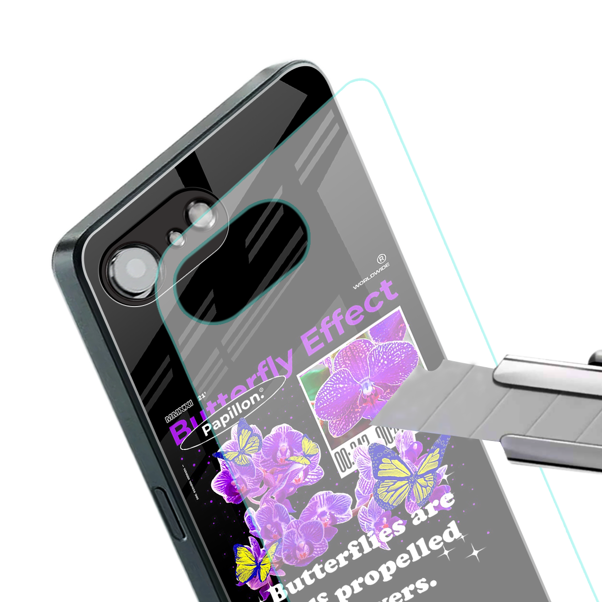 butterfly effect back phone cover | glass case for iphone 16e