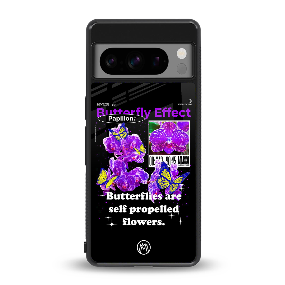 butterfly effect back phone cover | glass case for google pixel 8 pro