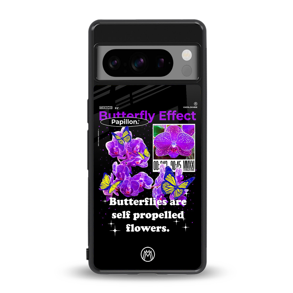 butterfly effect back phone cover | glass case for google pixel 8 pro