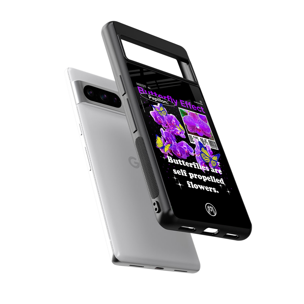 butterfly effect back phone cover | glass case for google pixel 8 pro