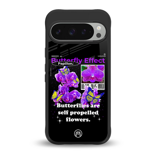 butterfly effect back phone cover | glass case for google pixel 9 pro xl