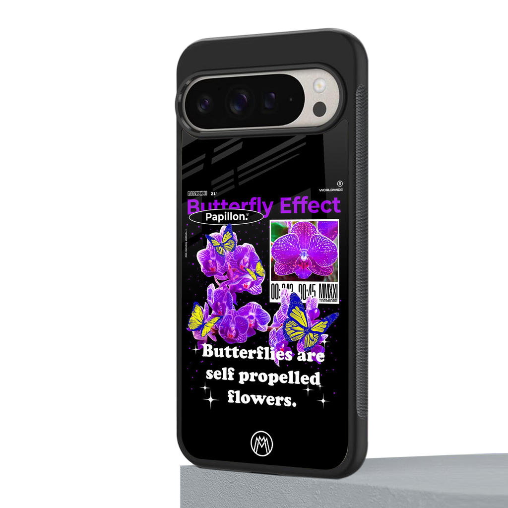butterfly effect back phone cover | glass case for google pixel 9 pro