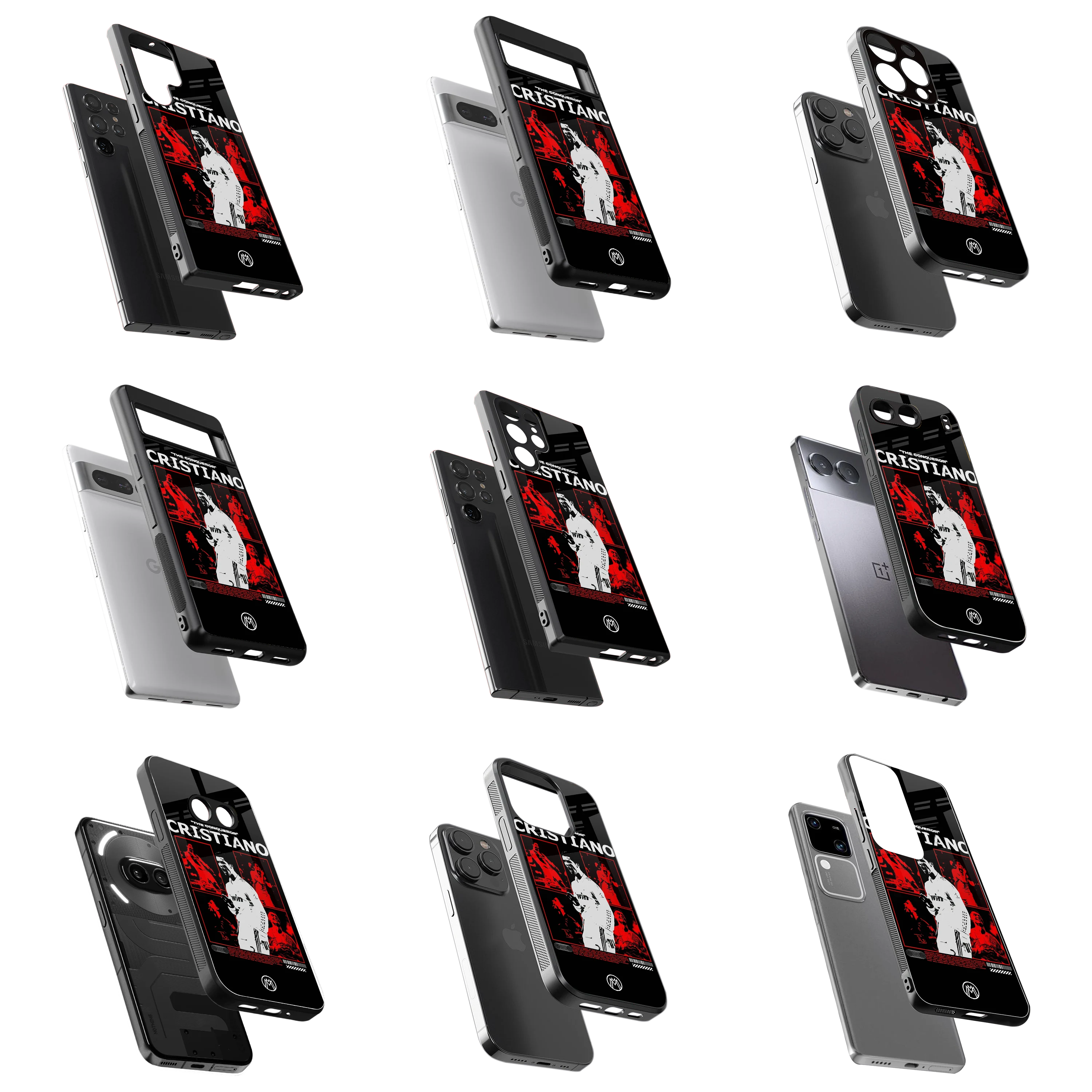 Durable Glass Back Mobile Case for iPhone, Samsung, OnePlus, Google Pixel, Redmi, Vivo, Oppo