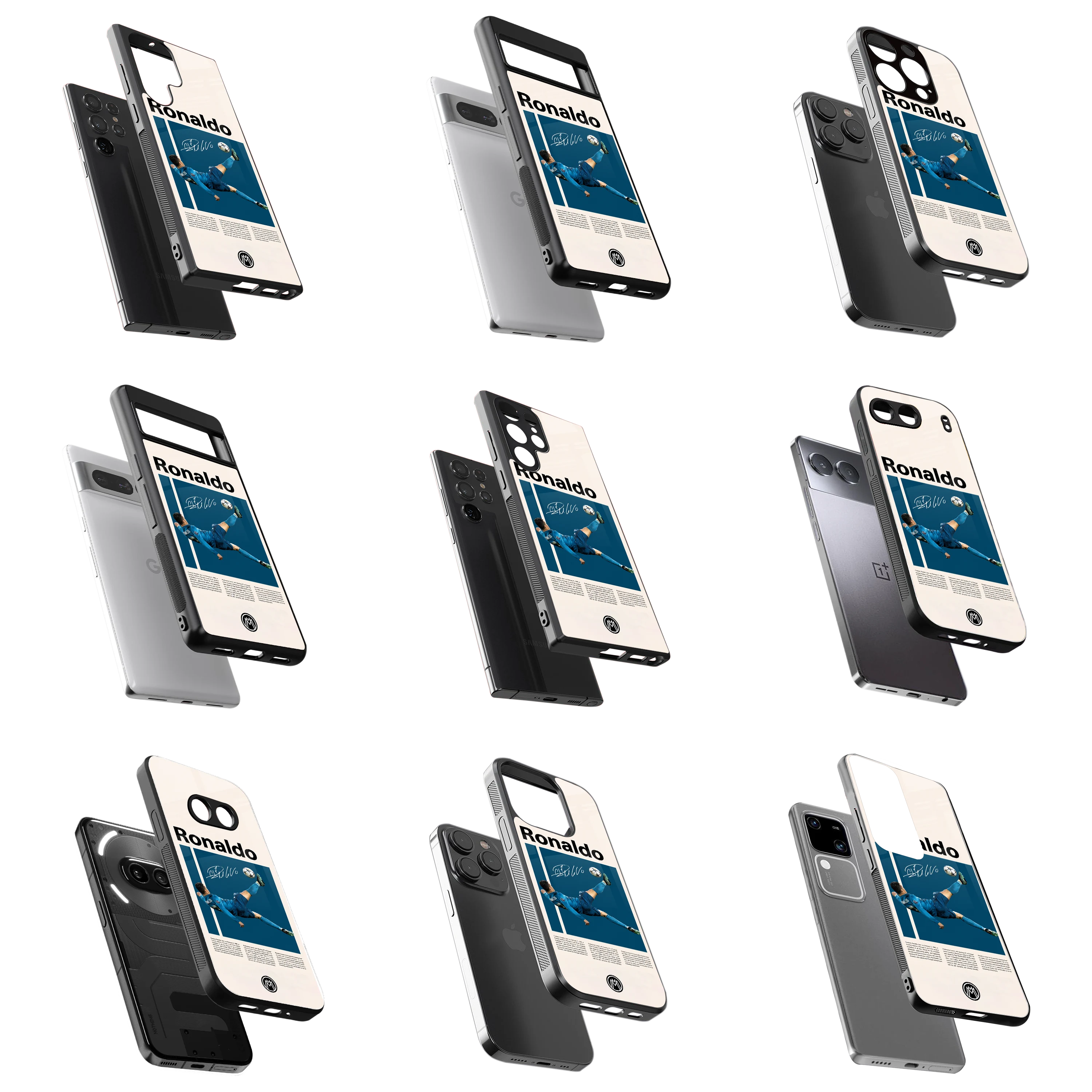 Durable Glass Back Mobile Case for iPhone, Samsung, OnePlus, Google Pixel, Redmi, Vivo, Oppo