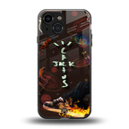cactus jack brown back phone cover | glass case for iphone 13 mini