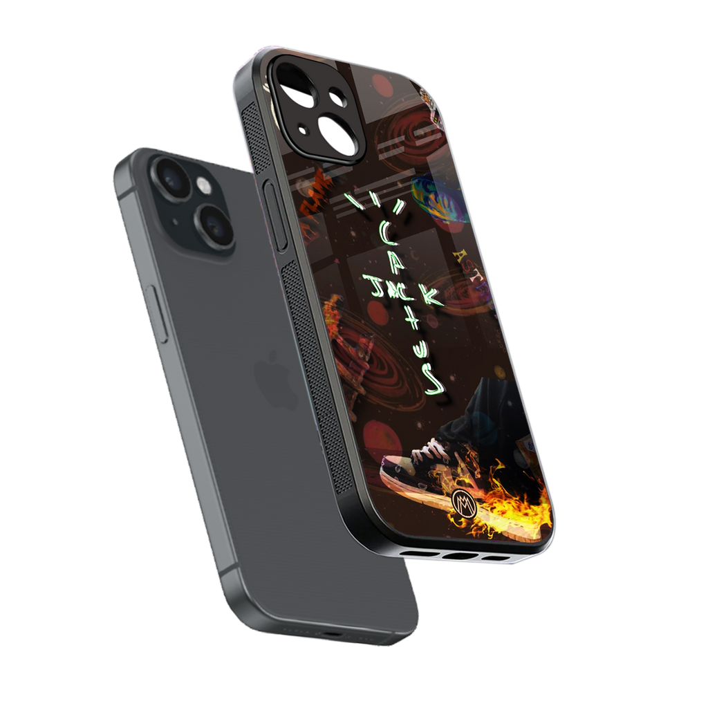 cactus jack brown back phone cover | glass case for iphone 13 mini