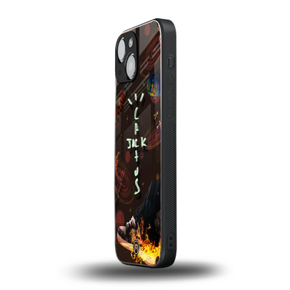 cactus jack brown back phone cover | glass case for iphone 13 mini