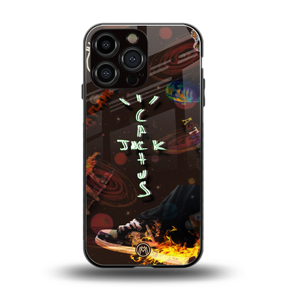 cactus jack brown back phone cover | glass case for iphone 13 pro max