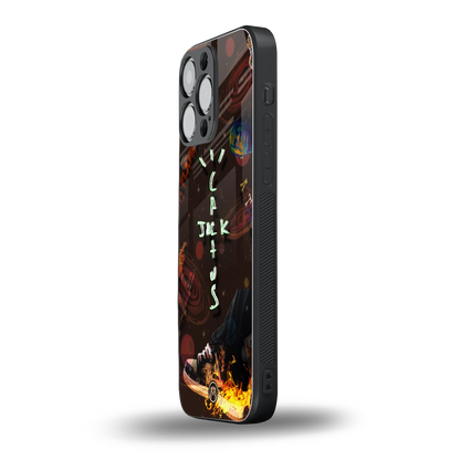 cactus jack brown back phone cover | glass case for iphone 13 pro max