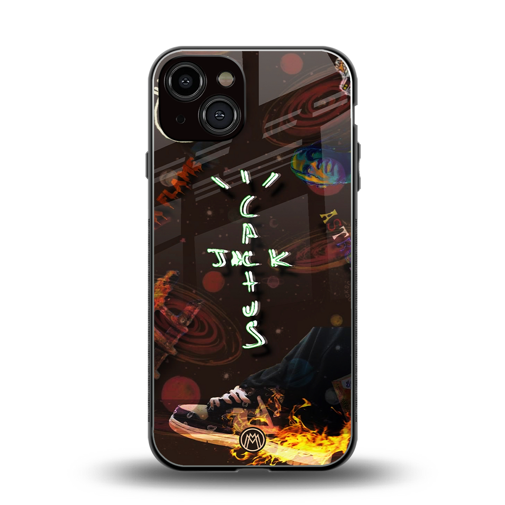 cactus jack brown back phone cover | glass case for iphone 13