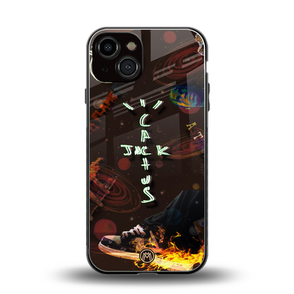 cactus jack brown back phone cover | glass case for iphone 13