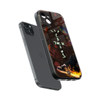 cactus jack brown back phone cover | glass case for iphone 15 plus