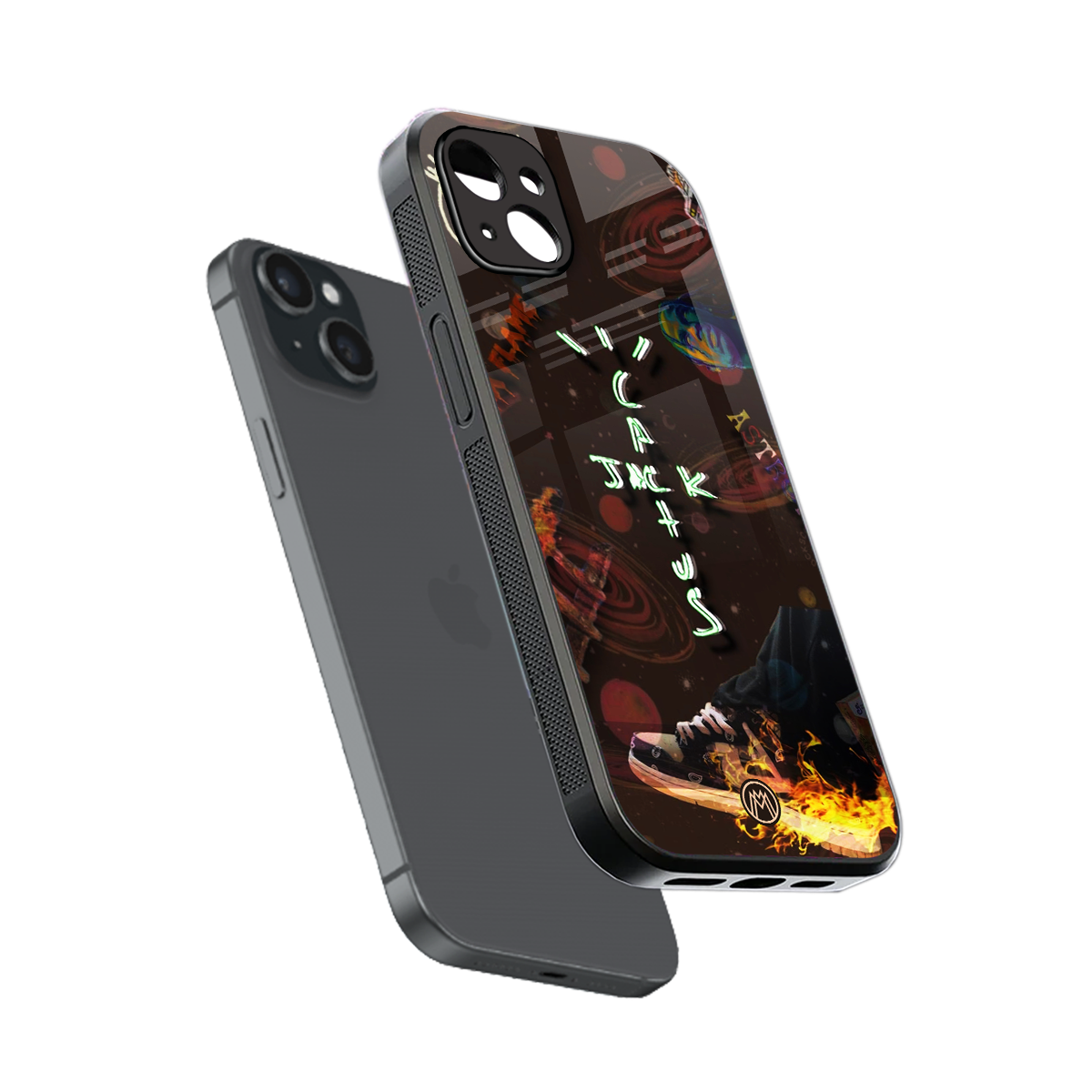 cactus jack brown back phone cover | glass case for iphone 15 plus