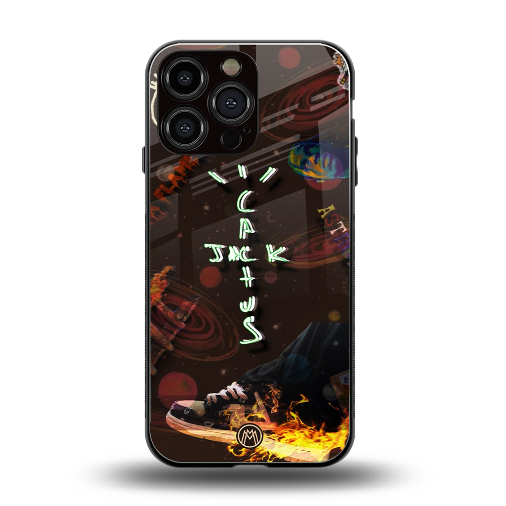 cactus jack brown back phone cover | glass case for iphone 14 pro max