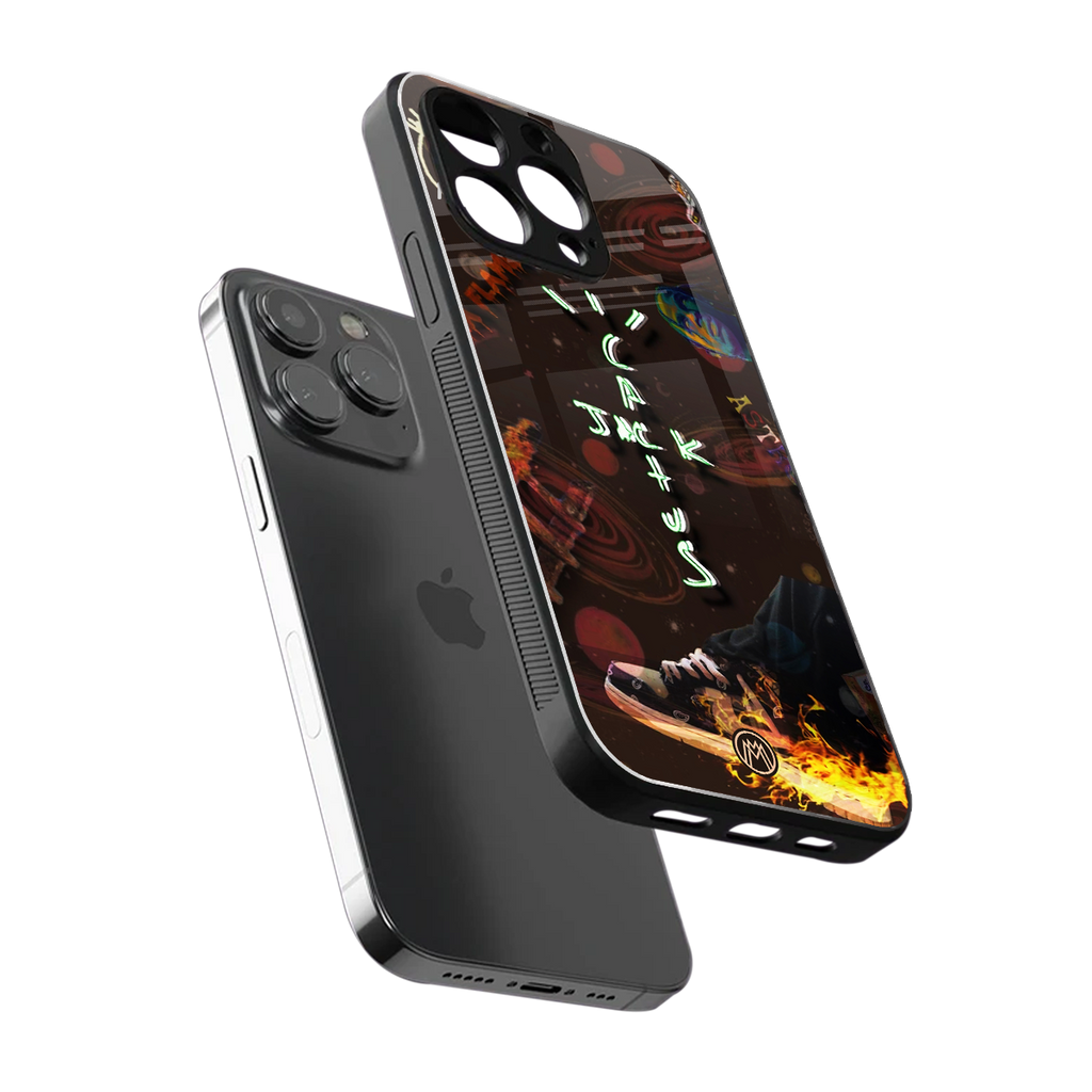 cactus jack brown back phone cover | glass case for iphone 14 pro max