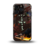 cactus jack brown back phone cover | glass case for iphone 14 pro