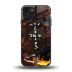 cactus jack brown back phone cover | glass case for iphone 14