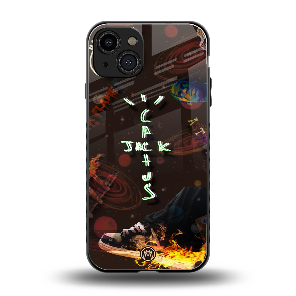 cactus jack brown back phone cover | glass case for iphone 14